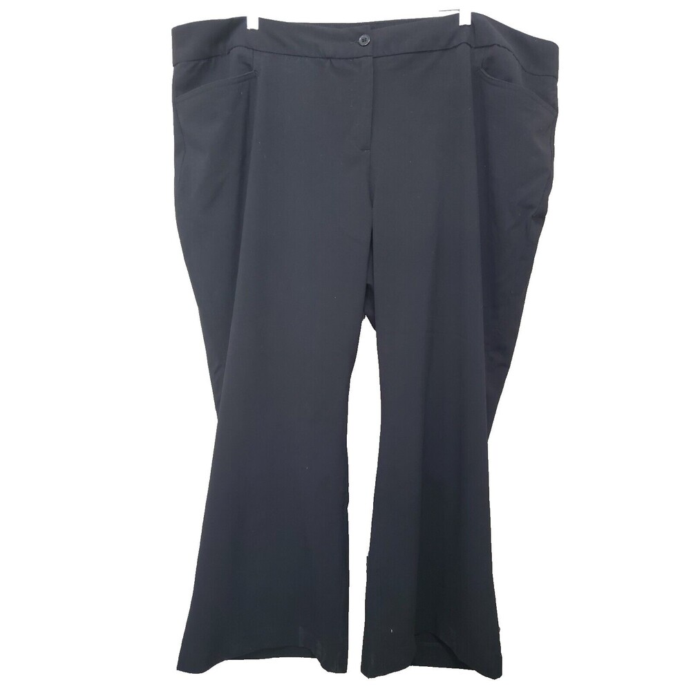 Lane Bryant Black Dress Pants Straight Leg Size 28P 28 Petite Stretch